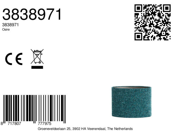 Cilindervormige turquoise lampenkap van stof Light & Living Osire - H 28 cm - Image 8