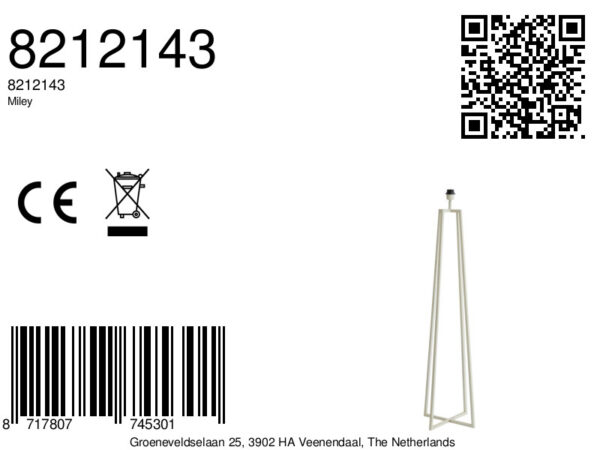 Moderne lampvoet metaal wit Light & Living Miley - H 130 cm - Image 7