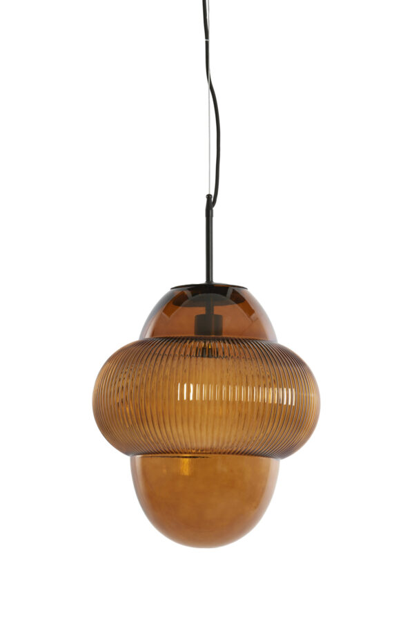 Amberkleurige glazen hanglamp Light & Living Ovnis - Ø 35 cm - Image 2