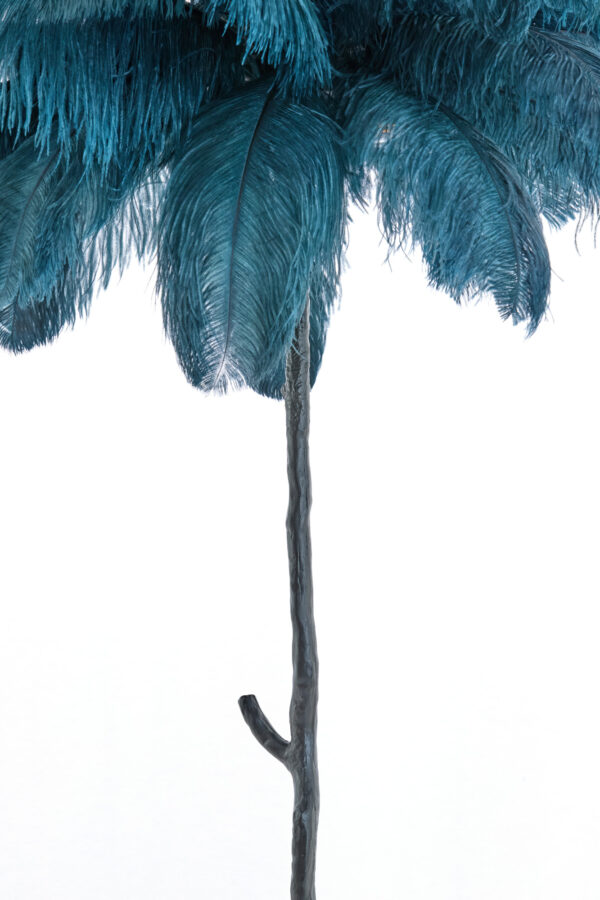 Blauwe veren vloerlamp Light & Living Feather - H 180 cm - Image 4