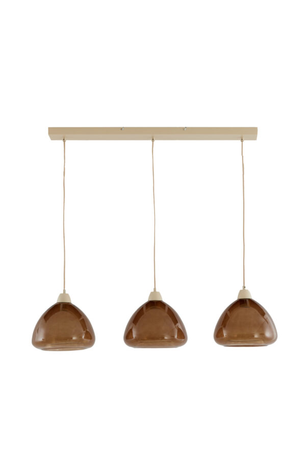 Bruine glazen hanglamp met uniek design Light & Living Bisho - B 94 cm - Image 2