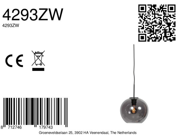 Zwarte smoke glas hangende bollamp Mexlite HaloSwap - Ø 25 cm - Image 11