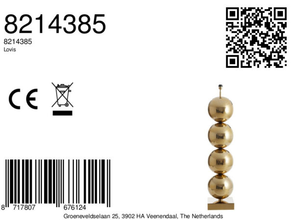 Klassieke gouden bollen lampenvoet  Light & Living Lovis - Image 4