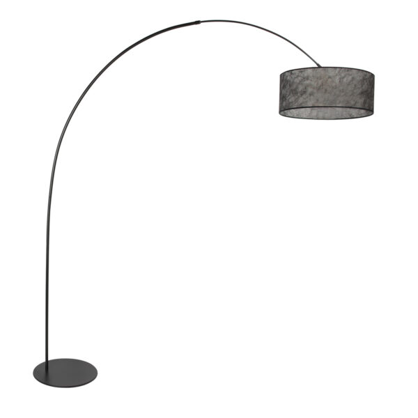 Minimalistische zwarte booglamp met kap Anne Lighting Curve