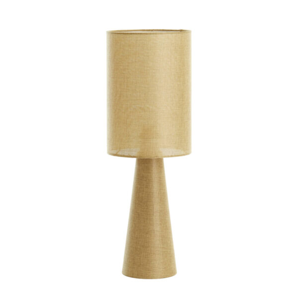 Stoffen tafellamp goud cilindervormig Light & Living Micky - H 58 cm