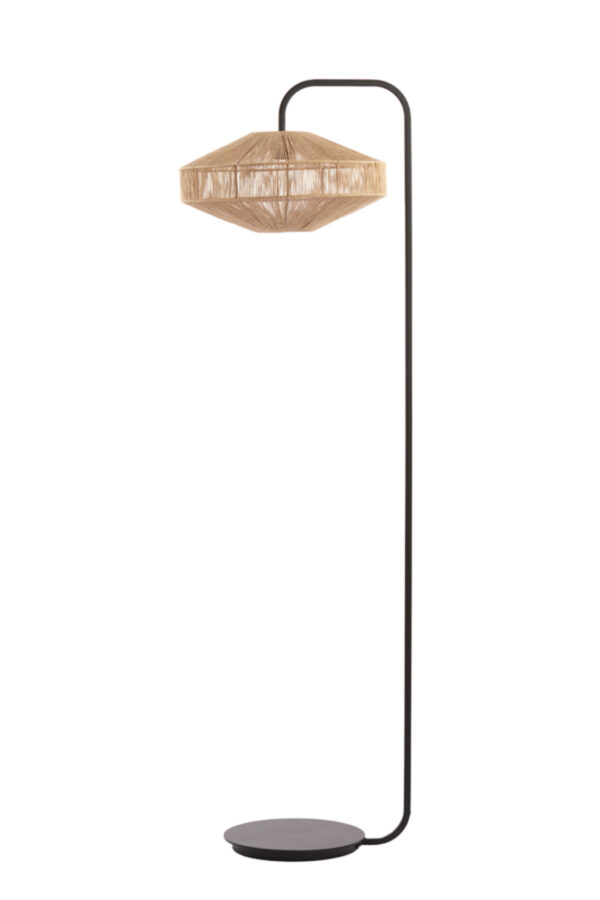 Beige stoffen vloerlamp met geometrisch patroon Light & Living Lyra – H 164 cm - Image 2