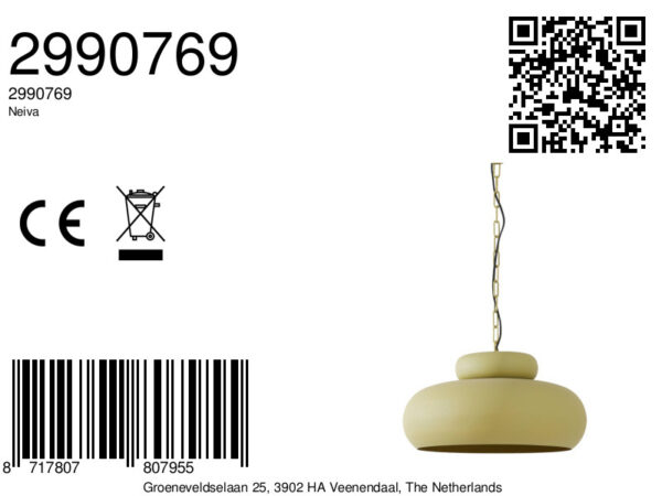Moderne gouden hanglamp glanzend Light & Living Neiva - Ø 46 cm - Image 6