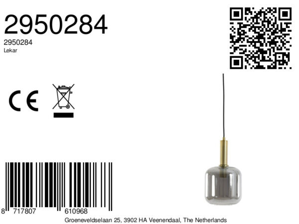 Glazen hanglamp met gouden fitting Light & Living Lekar - Ø 16 cm - Image 7