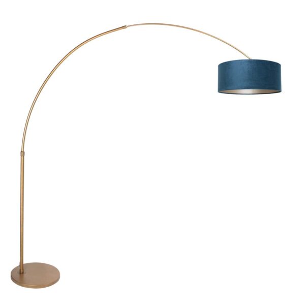 Bronskleurige klassieke booglamp blauwe kap Steinhauer Sparkled Light