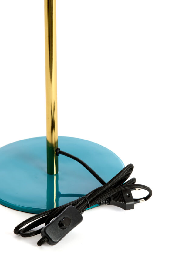 Turquoise bureaulamp met gouden staaf Light & Living Surin - H 47 cm - Image 5