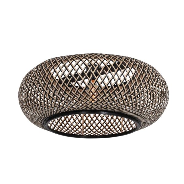 Zwarte booglamp met naturel kap Anne Lighting Curve - Image 5