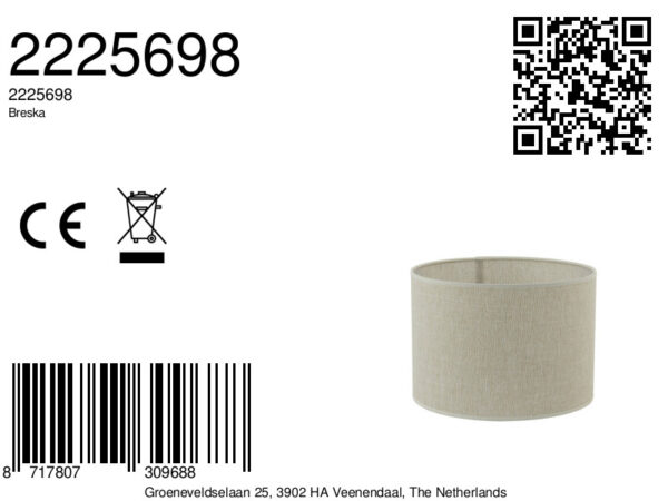 Cilindervormige lampenkap in beige kleur Light & Living Breska - Ø 25 cm - Image 10