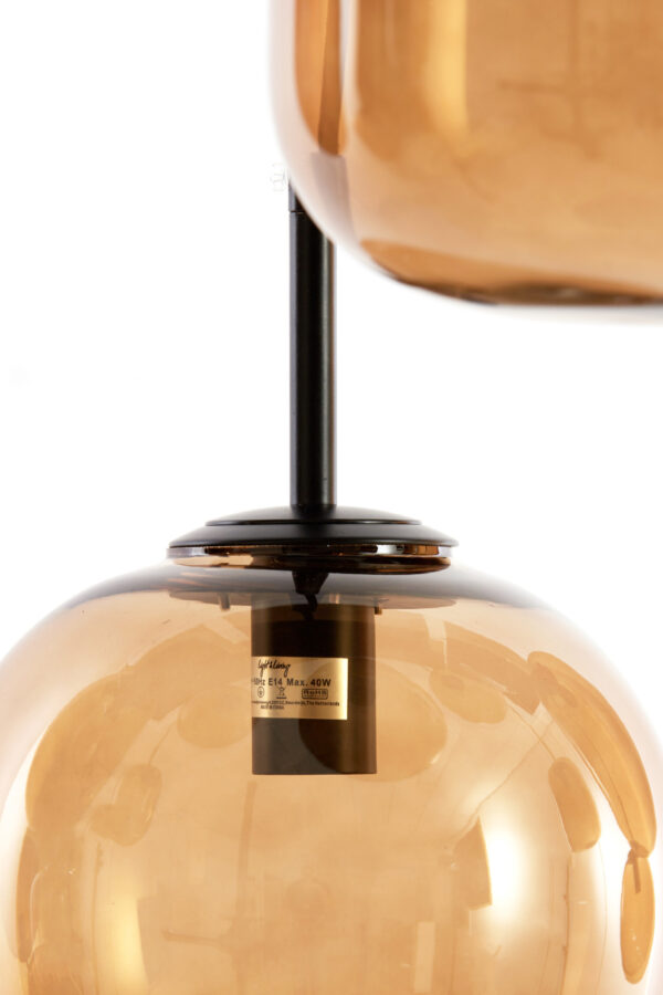 Cluster hanglamp met bruine glazen bollen Light & Living Mezza - B 45 cm - Image 7