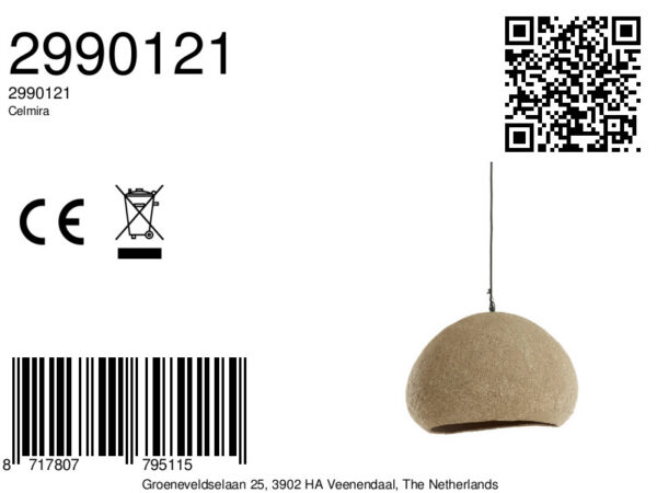 Zandkleurige bolvormige hanglamp Light & Living Celmira - Ø 57 cm - Image 7
