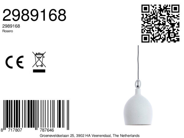Geborsteld witte metalen hanglamp Light & Living Rosero - Ø 24 cm - Image 6