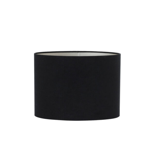Cilindervormige lampenkap in zwart Light & Living Velours - H 28 cm