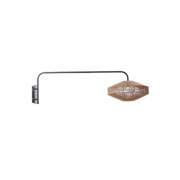Rotan lampenkap wandmontage Light & Living Lyra - wandlamp - H 115 cm
