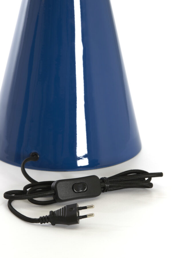 Glanzend blauwe vintage tafellamp Light & Living Surrina - H 41 cm - Image 7