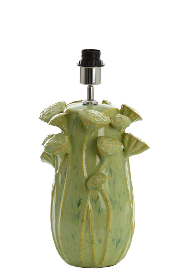 Keramische lampvoet groen bloemmotief Light & Living Lavci - H 32 cm - Image 2