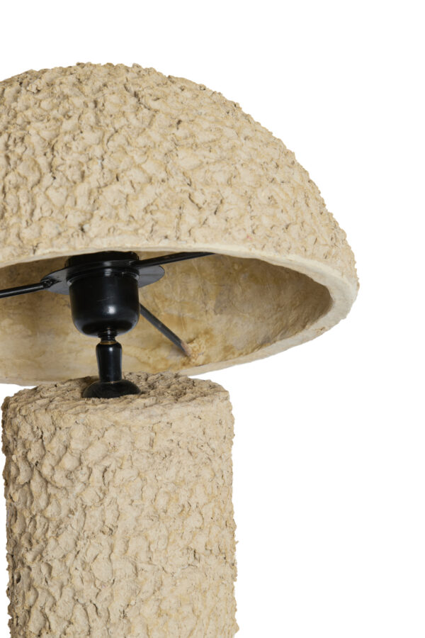 Beige textuur paddenstoel tafellamp Light & Living Qazu - H 48 cm - Image 4