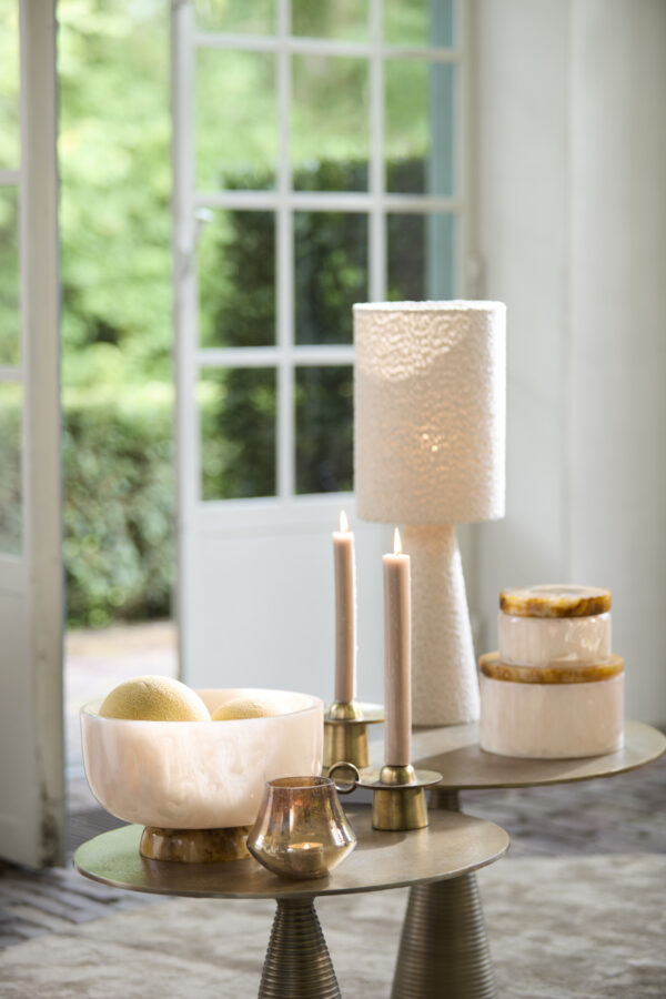 Beige stoffen cilinder tafellamp Light & Living Micky - H 58 cm - Image 4