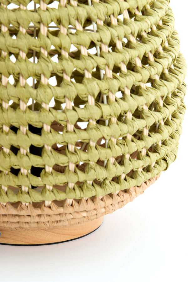 Gevlochten tafellamp groen-beige Light & Living Kalipa - H 34,5 cm - Image 4
