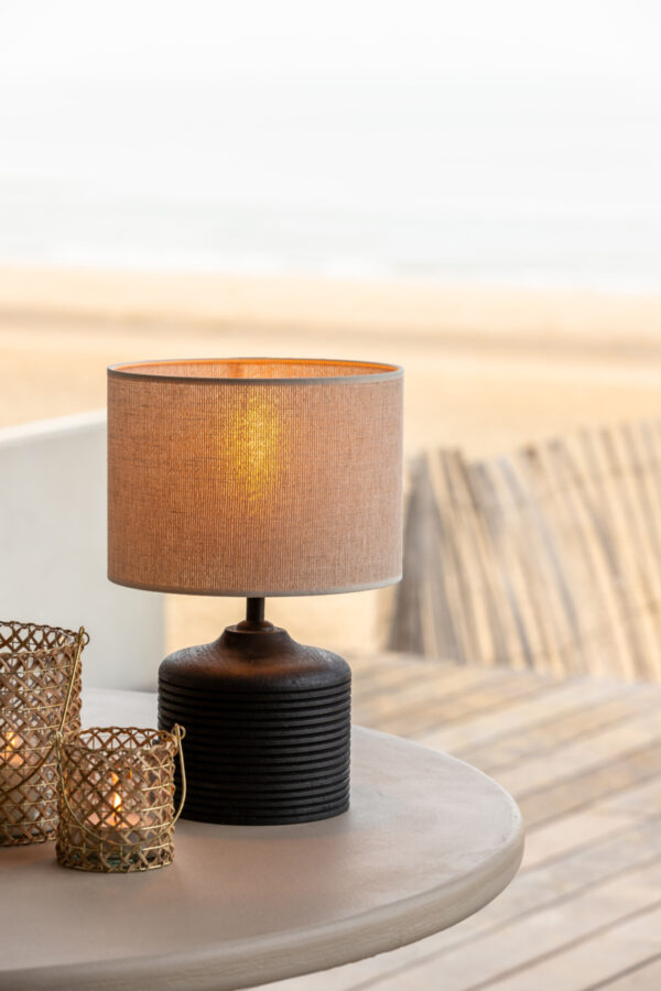 Cilindervormige lampenkap beige stof Light & Living Breska - Ø 35 cm - Image 4