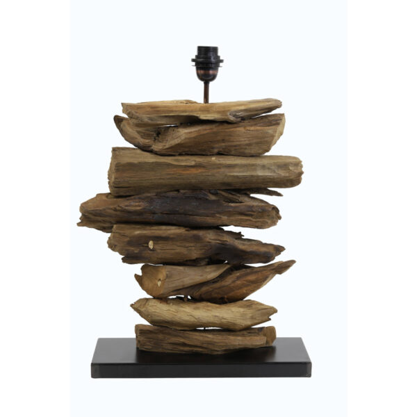 Houten tafellamp basis rustic Light & Living Fury - H 60 cm