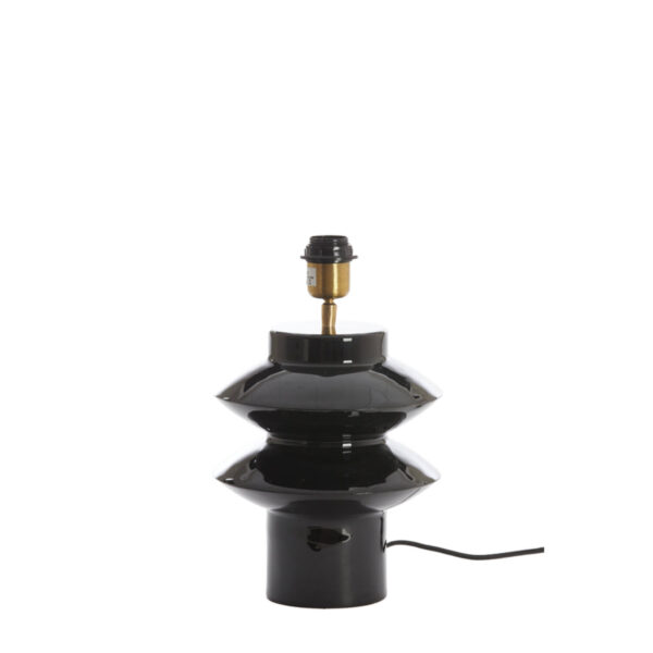 Zwarte lampvoet glanzend design Light & Living Petch - H 26 cm