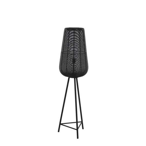Zwarte metalen vloerlamp in cilindervorm Light & Living Adeta – H 135 cm