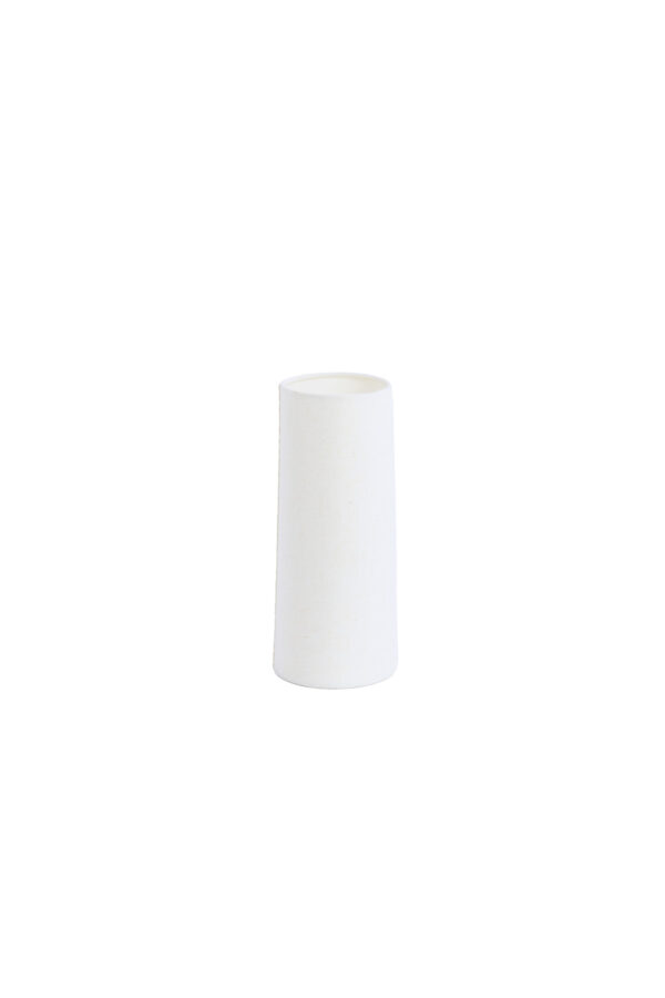 Cilindervormige lampenkap in witte stof Light & Living Livigno - H 28 cm - Image 4