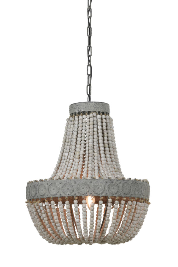 Houten kralen kroonluchter hanglamp Light & Living Luna - Ø 51 cm - Image 9