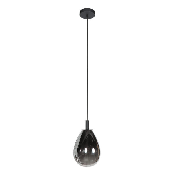 Compacte hanglamp zwart met smoke glas Steinhauer Glimsy - Ø 22 cm - Image 2