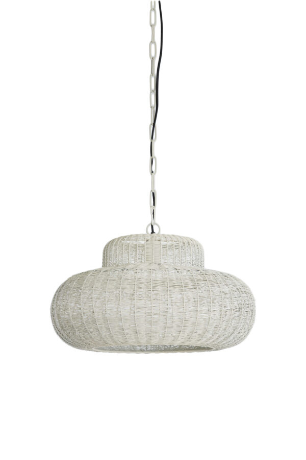 Wit gevlochten rieten hanglamp Light & Living Piedra - Ø 47 cm - Image 2