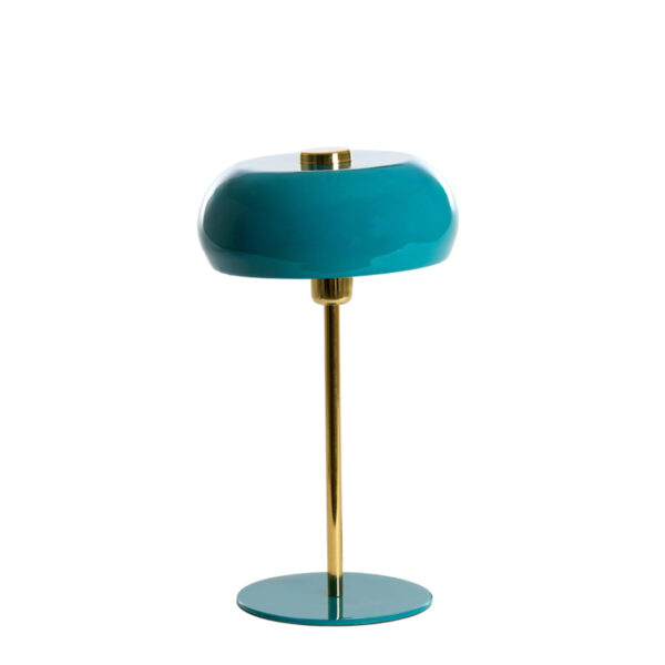 Turquoise bureaulamp met gouden staaf Light & Living Surin - H 47 cm