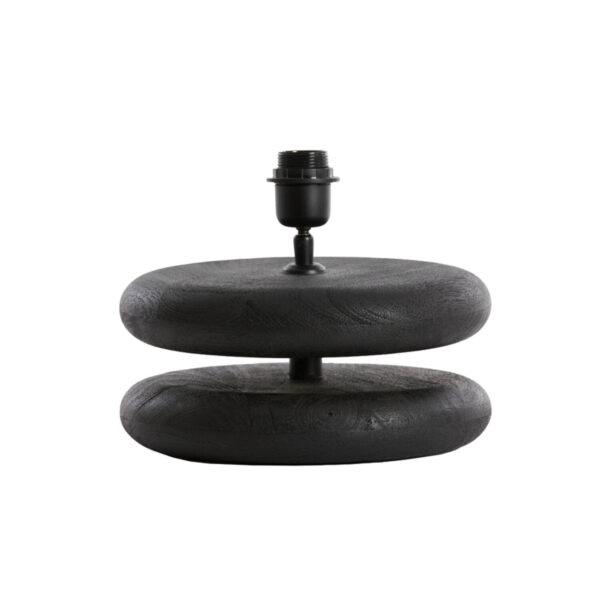 Zwarte stenen tafellampvoet Light & Living Eboli - H 9 cm