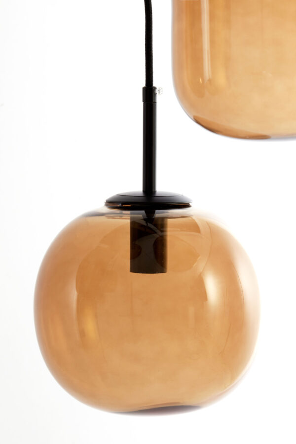 Cluster hanglamp met bruine glazen bollen Light & Living Mezza - B 45 cm - Image 5