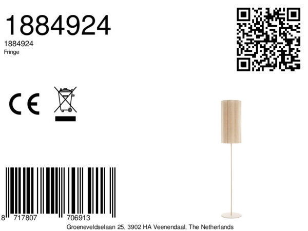 Beige stoffen japandi vloerlamp Light & Living Fringe - H 165 cm - Image 9
