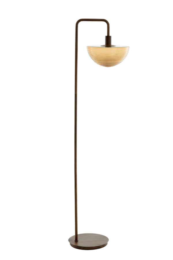 Vintage vloerlamp met amber glazen kap Light & Living Baylie - H 165 cm - Image 2