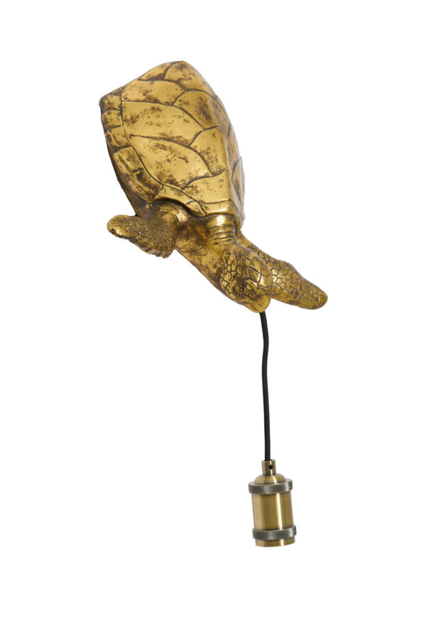 Gouden schildpad wandlamp Light & Living Turtle - wandlamp - H 20 cm - Image 3