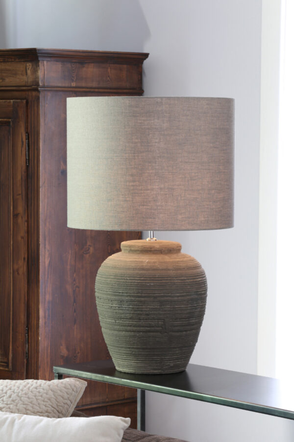 Stoffen lampenkap zandkleurig Light & Living Dark Linen - Ø 50 cm - Image 4
