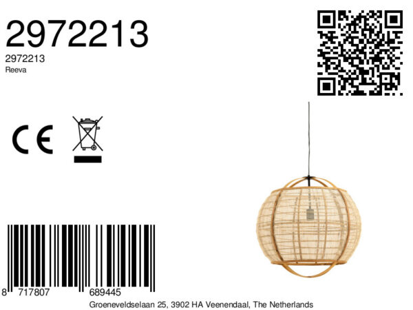 Rotan hanglamp natuurlijk design Light & Living Reeva - Ø 58 cm - Image 7