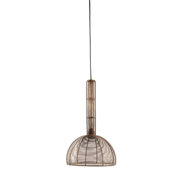 Bruine rotan hanglamp met metalen frame Light & Living Tartu - Ø 28 cm