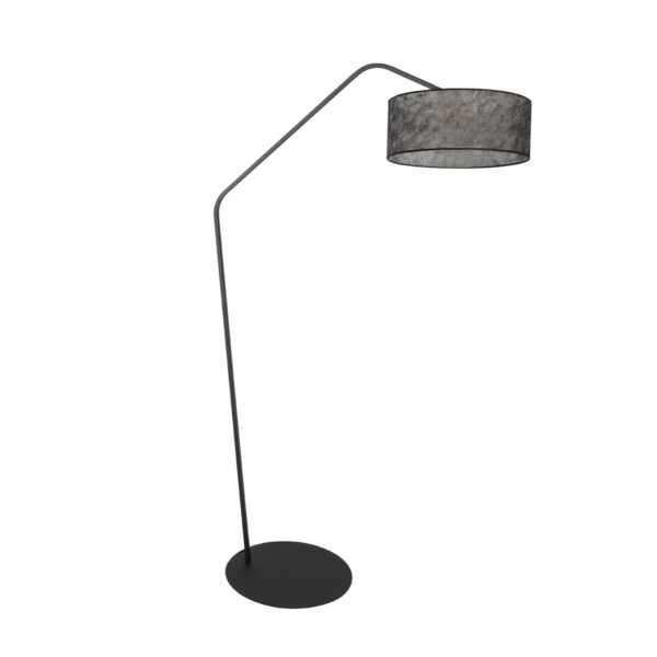 Trendy zwarte booglamp zwarte linnen kap Anne Lighting ZigZag