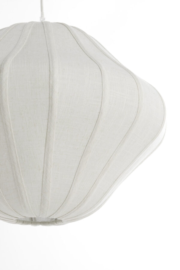 Witte ovale hanglamp met stoffen kap Light & Living Sukau - Ø 50 cm - Image 4