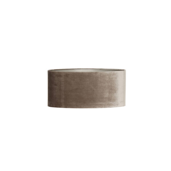 Cilindervormige lampenkap in taupe fluweel Light & Living Palata - H 22 cm