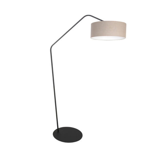 Trendy booglamp grijze stoffen kap Anne Lighting ZigZag