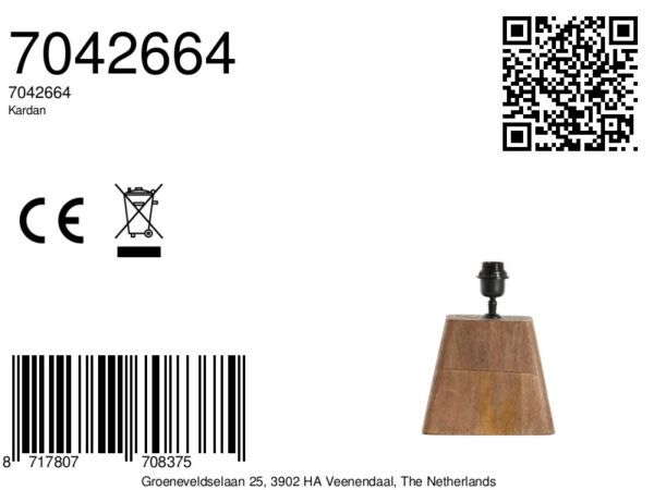 Houten lampvoet met stevige fitting Light & Living Kardan - H 19 cm - Image 8
