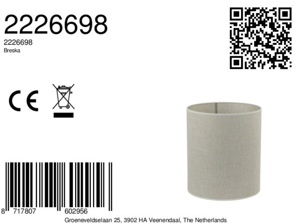Beige cilinder­vormige lampenkap van stof Light & Living Breska - Ø 25 cm - Image 10