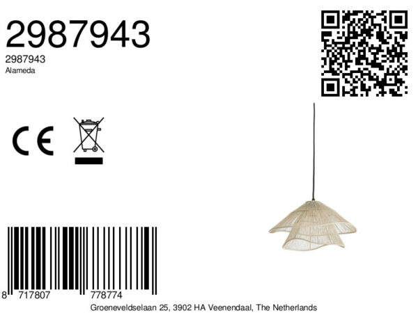 Golvende rieten hanglamp naturel Light & Living Alameda - Ø 36 cm - Image 6